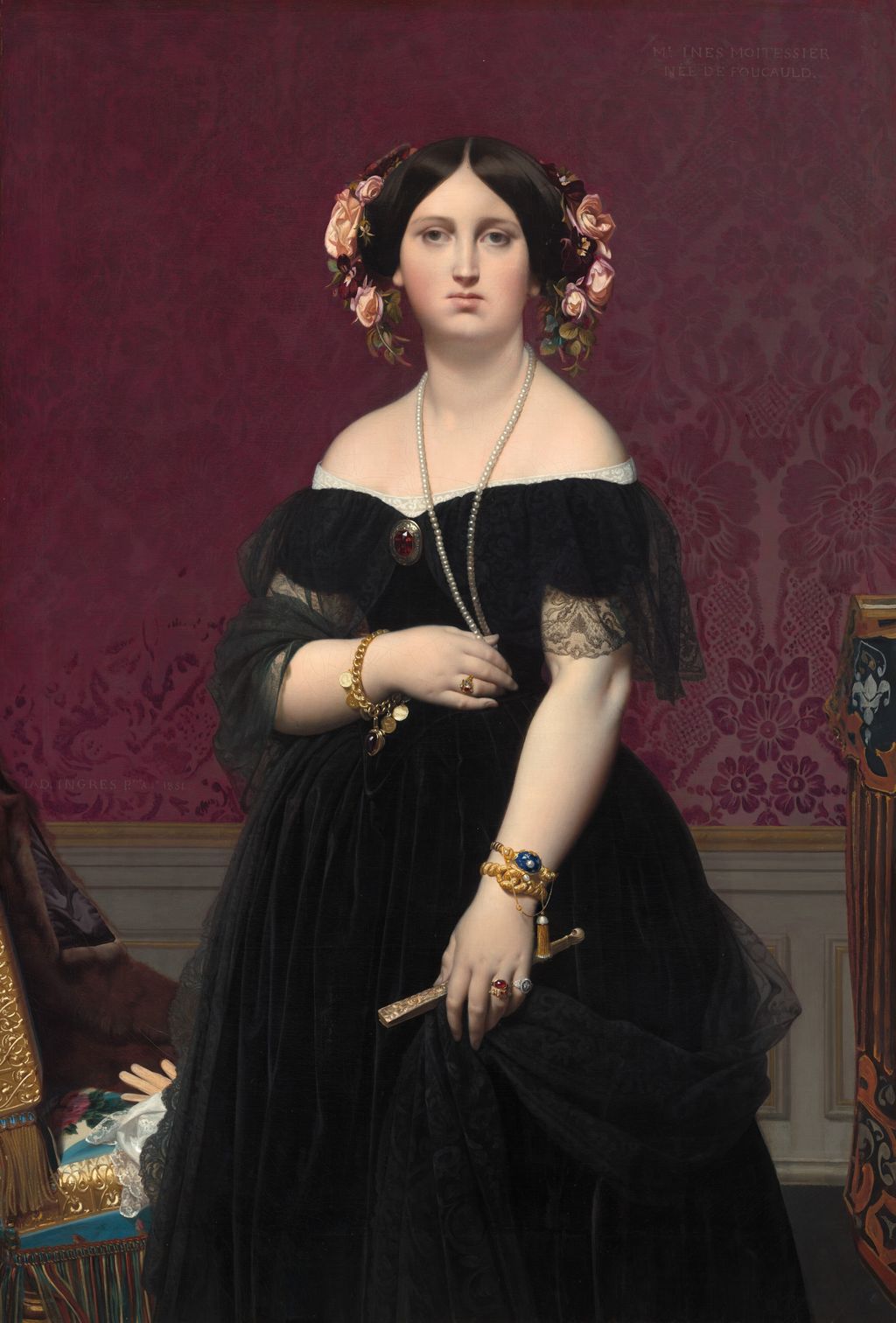 Ingres, Madame Moitessier, standing portrait, 1851. National Gallery of Art, 1946.7.18.